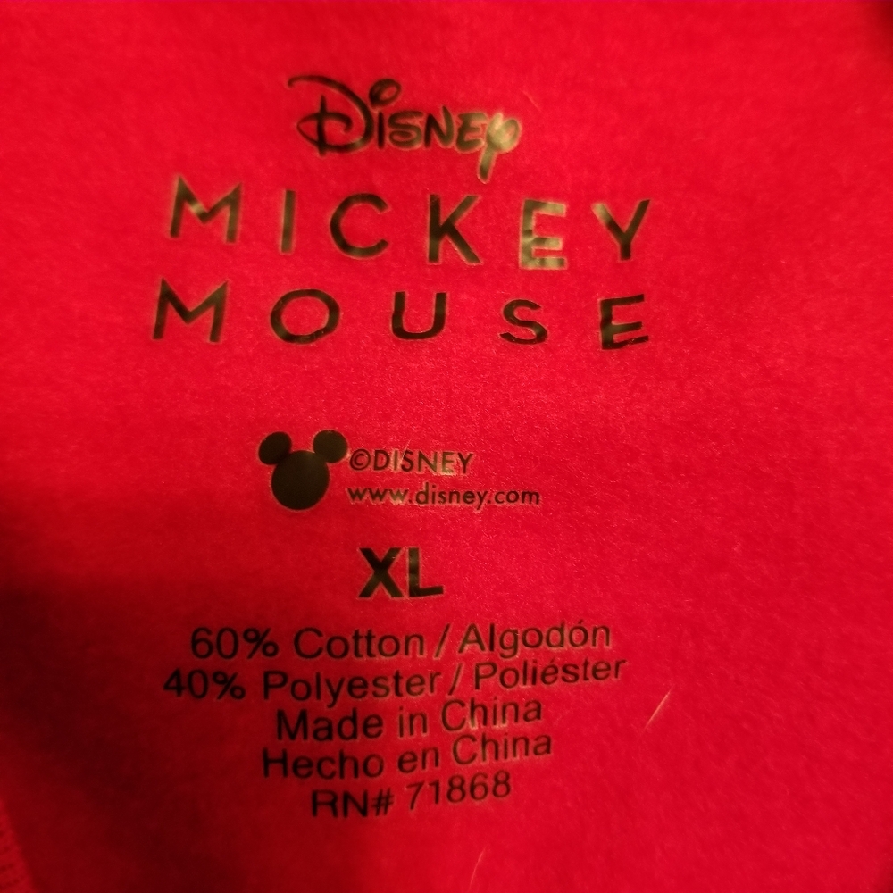 Disney Mickey Mouse Red Scarf Holiday Fleece Lined Unisex Sweatshirt - Picture 7 of 11